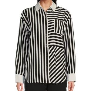 Karl Lagerfeld Paris Stripe Long Sleeve Shirt